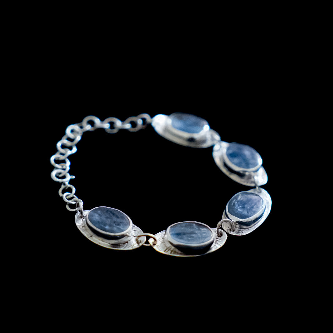 Handmade Textured Kyanite Bracelet