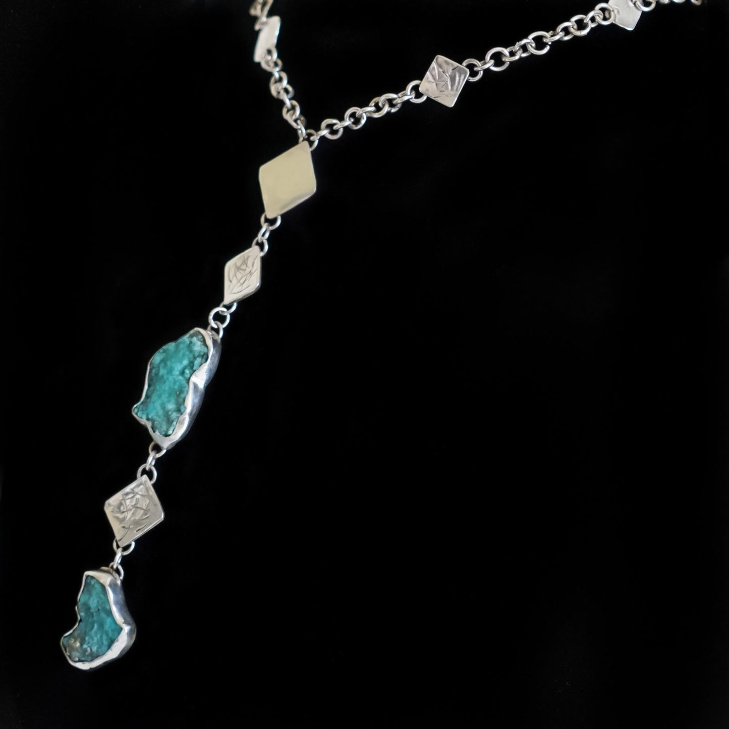 Rough Turquoise Sterling Silver Necklace